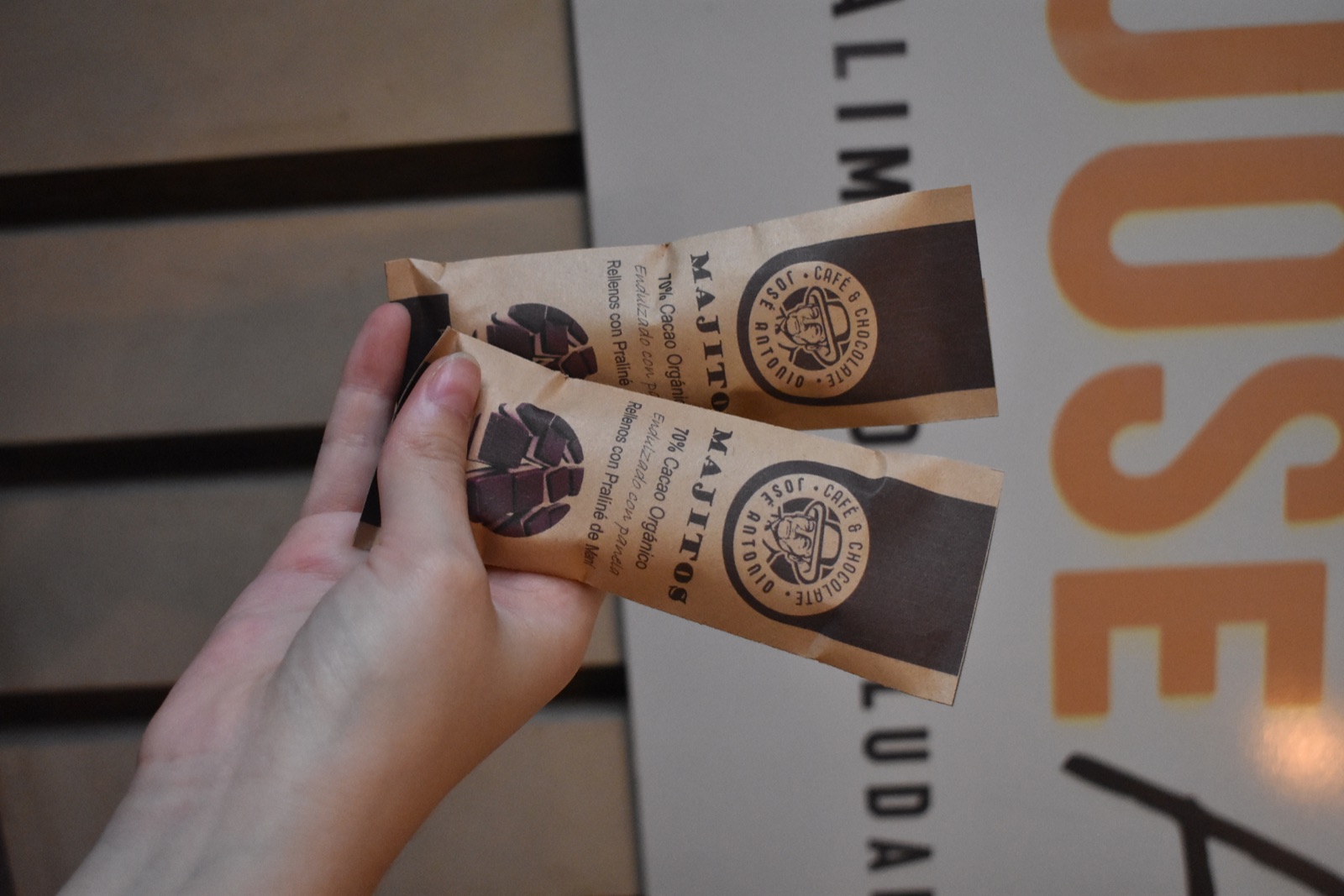 Majitos de chocolate saludable con ganache de maní.